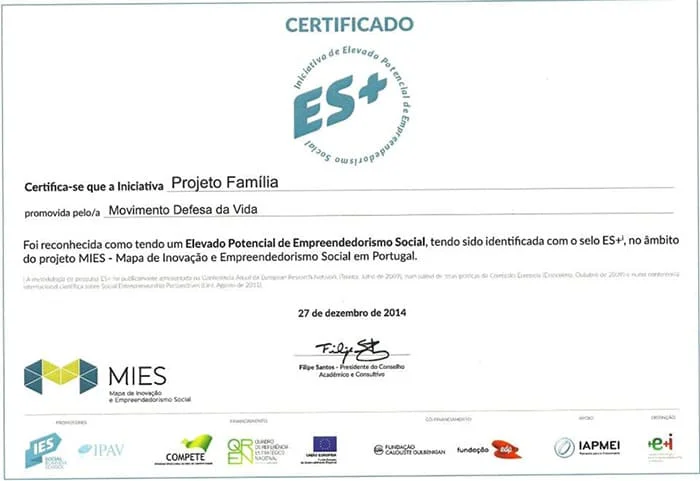 Projecto Família Porto premiado como uma iniciativa ES+!